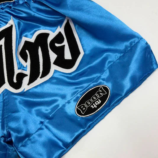 MT02LB Muay Thai Shorts LIGHT BLUE CLASSIC - Image 2