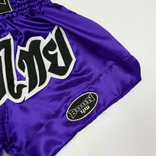 MT02PL Muay Thai Shorts PURPLE CLASSIC - Image 2